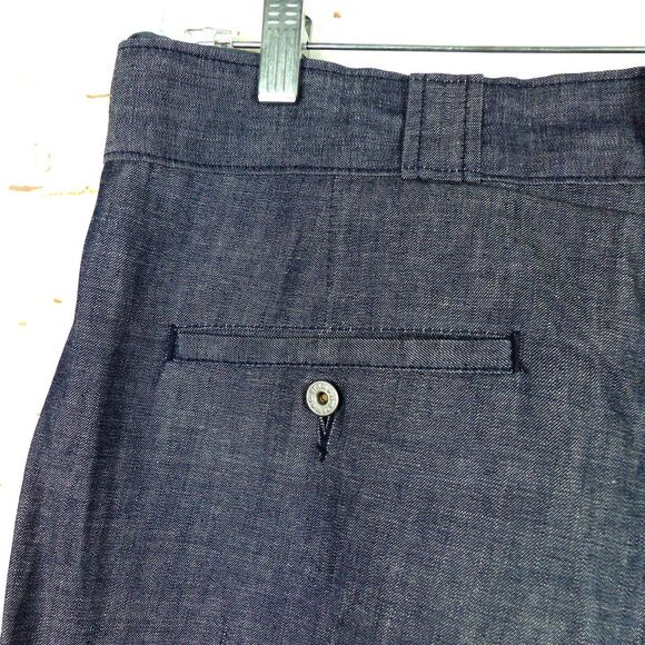 G-Star Raw Pant 33x34 (35x34) Blue Deckpant Chambray 3D Knee Straight Button Fly - Picture 11 of 14